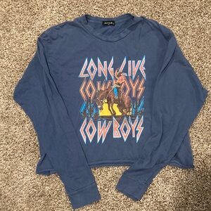 Zutter Blue 'Long Live Cowboys' Graphic Long Sleeve TShirt